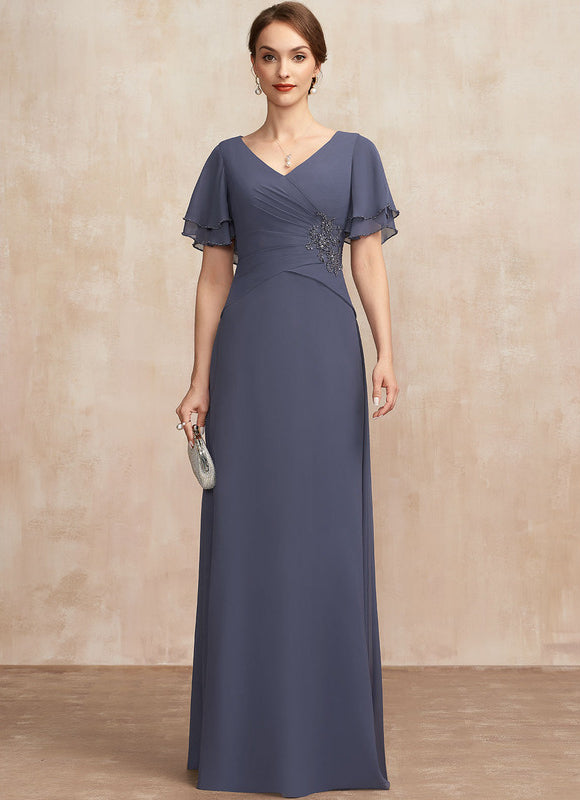 Robe Élégante Mère De Mariée Gris