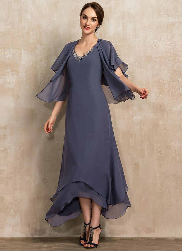 Robe Élégante Asymétrique Avec Drapés - gallery 1