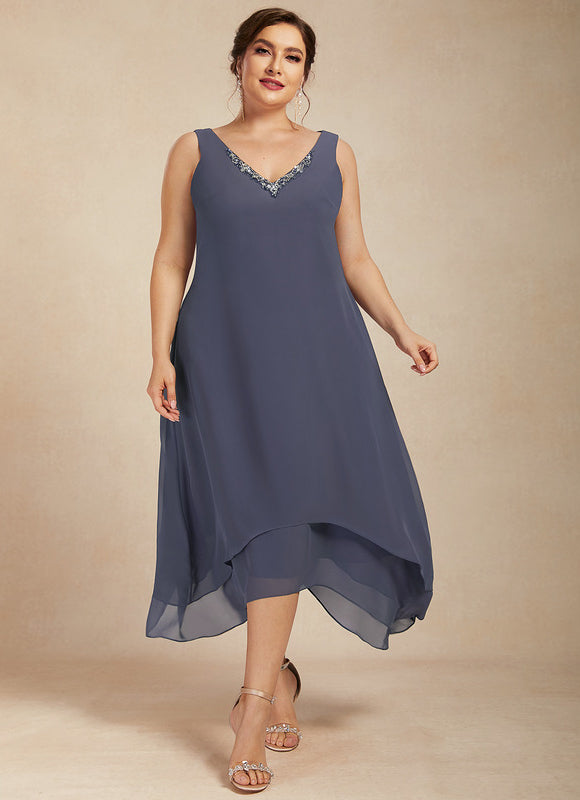 Robe Élégante Asymétrique Avec Drapés - gallery 8