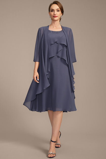 Robe Élégante Mousseline Avec Châle