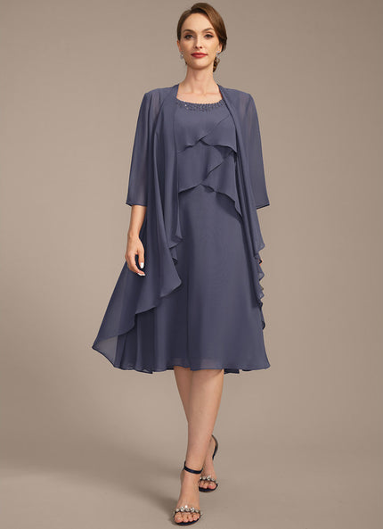 Robe Élégante Mousseline Avec Châle