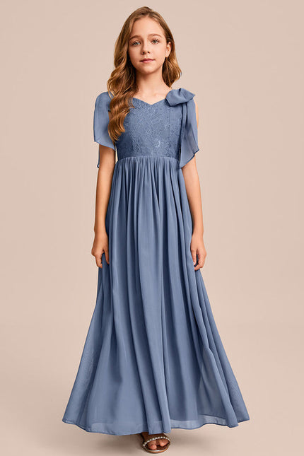 Robe De Demoiselle D'Honneur Bleu Gris - gallery 1
