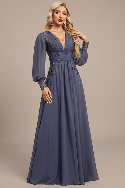 Robe Fluide Élégante À Manches Longues - gallery 5