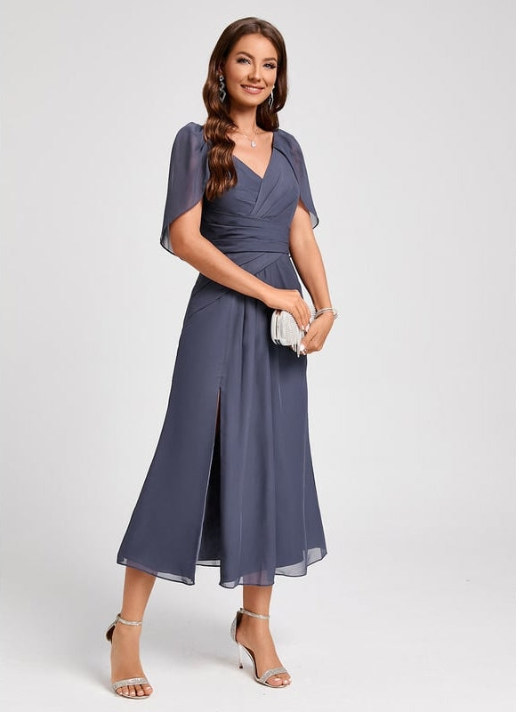 Robe Fluide Chic Col V Élégant