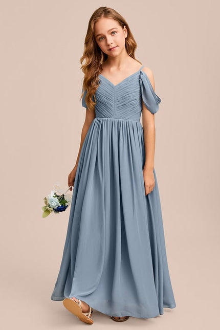 Robe Demoiselle D'Honneur Bleu Gris
