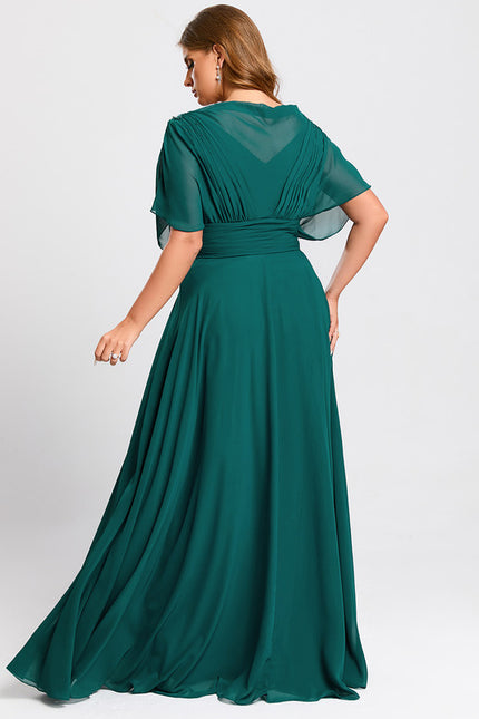 Robe Élégante Mousseline Verte Fluide - gallery 8