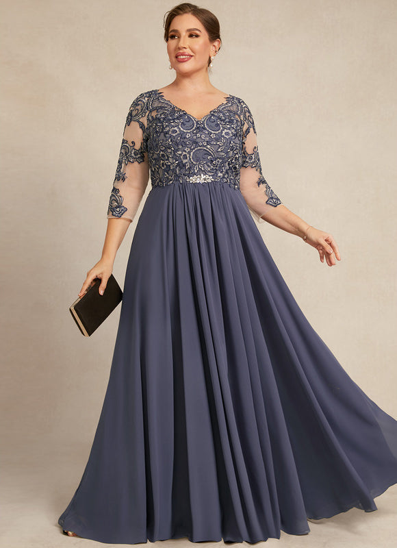 Robe Élégante Mère De Mariée Gris. - gallery 4
