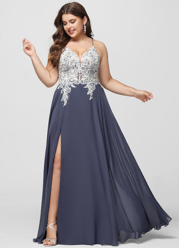 Robe Élégante À Fente Brodée - gallery 4