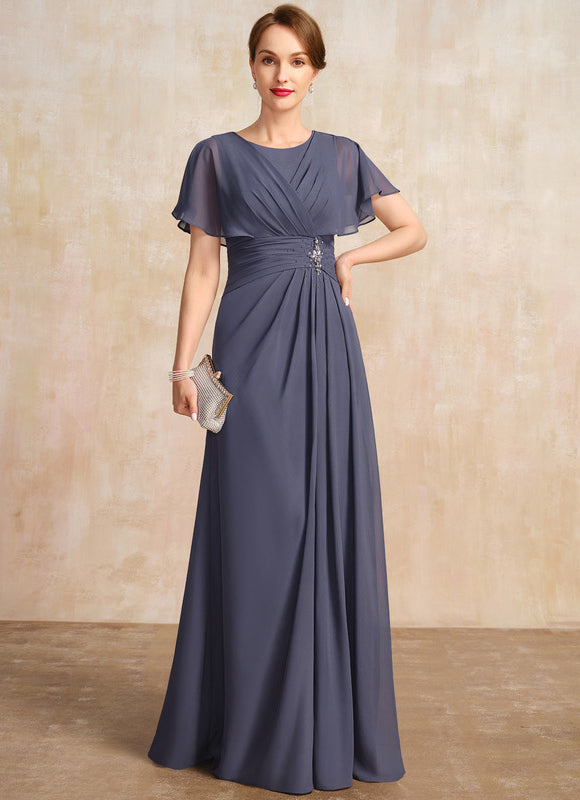 Robe Élégante Mousseline Col Rond - gallery 1
