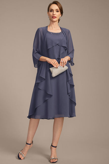 Robe Élégante Mousseline Avec Châle - gallery 2