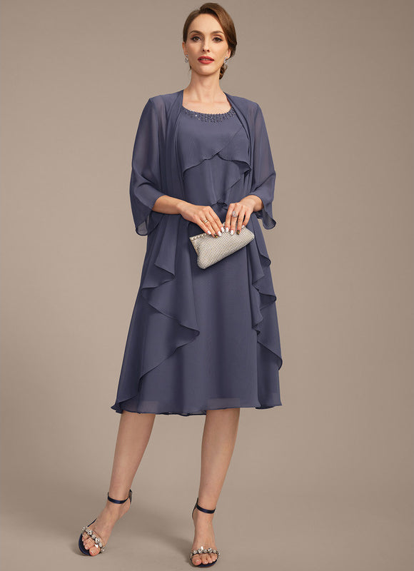 Robe Élégante Mousseline Avec Châle - gallery 2