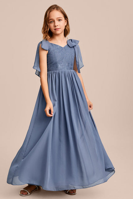 Robe De Demoiselle D'Honneur Bleu Gris - gallery 2