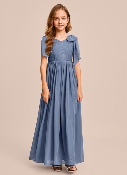 Robe De Demoiselle D'Honneur Bleu Gris