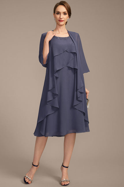 Robe Élégante Mousseline Avec Châle - gallery 1