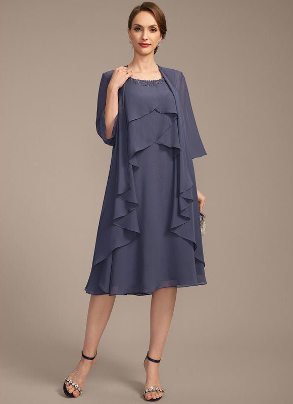 Robe Élégante Mousseline Avec Châle - gallery 1
